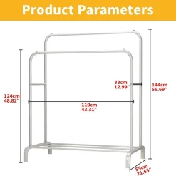 STAND APPENDIABITI DA TERRA ATTACCAPANNI ABITI 150 X 110 X 57MM DOPPIO TW608