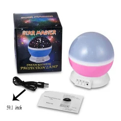 STAR MASTER LAMPADA PROIETTORE LUCI LED EFFETTO CIELO STELLATO COLORE NOTTE 5V