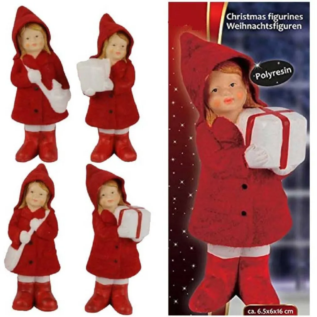 STATUA NATALIZIA IN POLIRESINA 16CM STATUETTA DECORAZIONE CASA MODELLO CASUALE