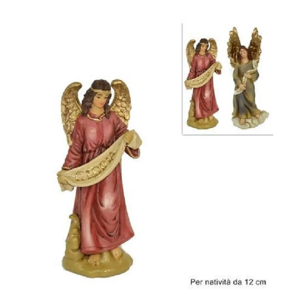 STATUINA ANGELO 12 CM PER PRESEPE IN RESINA DECORO NATALE NATALIZIO NATIVITA'