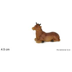 STATUINA BUE 4.5 CM PER PRESEPE 12CM IN RESINA DECORO NATALE NATALIZIO NATIVITA'