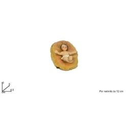 STATUINA CULLA BAMBINELLO PER PRESEPE IN RESINA 4.5X2X6CM DECORO NATALE NATIVITÀ