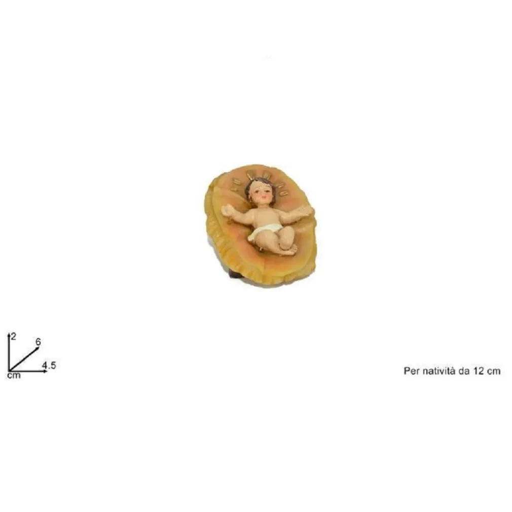 STATUINA CULLA BAMBINELLO PER PRESEPE IN RESINA 4.5X2X6CM DECORO NATALE NATIVITÀ