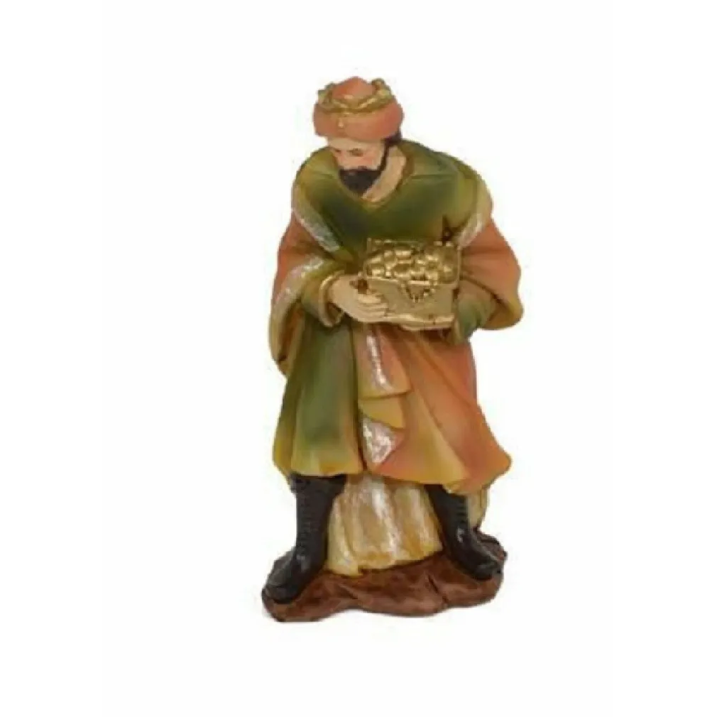 STATUINA MELCHIORRE 9 CM PER PRESEPE IN RESINA DECORO NATALE NATALIZIO NATIVITA'