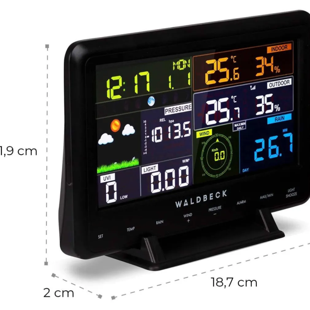 STAZIONE METEO BAROMETRICA PROFESSIONALE CON DATA ORA RADIOCONTROLLATA WIFI APP