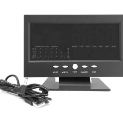 STAZIONE METEO IGROMETRO OROLOGIO SVEGLIA DA TAVOLO DISPLAY LCD COLOR SENZA FILI