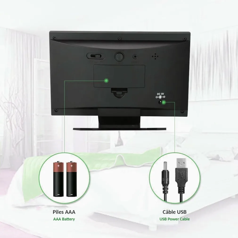 STAZIONE METEO IGROMETRO OROLOGIO SVEGLIA DA TAVOLO DISPLAY LCD COLOR SENZA FILI