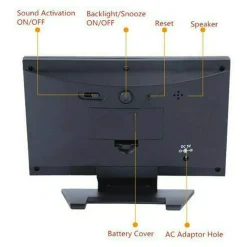 STAZIONE METEO IGROMETRO OROLOGIO SVEGLIA DA TAVOLO DISPLAY LCD COLOR SENZA FILI