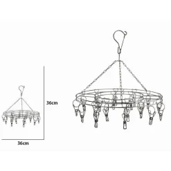 STENDIBIANCHERIA 20 MOLLETTE ROTONDO 36 CM IN ACCIAIO STENDINO BIANCHERIA 10464