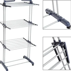 STENDIBIANCHERIA VERTICALE A TORRE PIEGHEVOLE A TORRE SALVASPAZIO 3 PIANI RUOTE