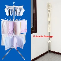 STENDINO VERTICALE SALVASPAZIO STENDIBIANCHERIA RIBALTABILE PIEGHEVOLE PORTATILE GIREVOLE