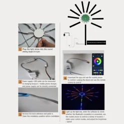 STRIP LED ADESIVA EFFETTO FUOCHI D'ARTIFICIO CONTROLLO SMART A TEMPO DI MUSICA