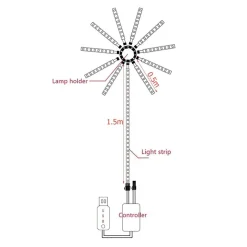 STRIP LED ADESIVA EFFETTO FUOCHI D'ARTIFICIO CONTROLLO SMART A TEMPO DI MUSICA
