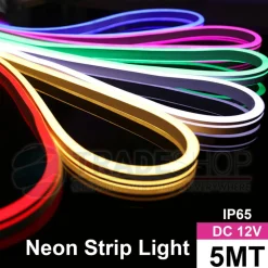 STRIP LED FLUORESCENTE EFFETTO TUBO NEON COLORATO IMPERMEABILE IN SILICONE DC12V