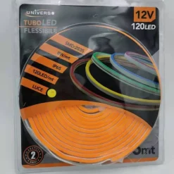 STRIP LED NEON FLESSIBILE STRISCIA DECORATIVA 5 MT IP65 LUCE ARANCIONE U-12V-A