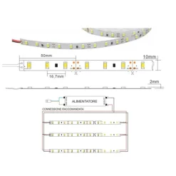 STRIP STRISCIA RIGIDA BARRA 1 METRO A LED 5630 7020 5050 13W 72 LED CALDA FREDDA