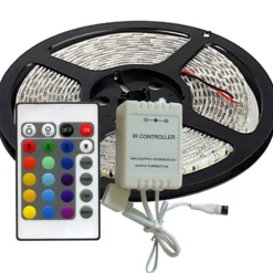 STRISCIA A LED RGB 5 MT METRI 300 SMD 5050 BOBINA STRIP ADESIVA CON TELECOMANDO