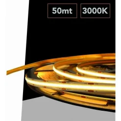 STRISCIA LED COB STRIP BOBINA 50MT 24VOLT LED SMD LUCE 4000K 6500K 3000K COB-50M