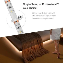 STRISCIA LED CON SENSORE DI MOVIMENTO LUCE BIANCA 6000K 1MT ARMADI LETTO