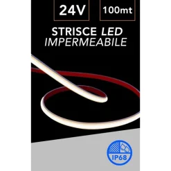 STRISCIA LED IMPERMEABILE 2025 24V LUCE BLU 3000K 6500K 4000K VERDE 100 MT IP68 ES24V-100