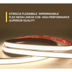 STRISCIA LED IP68 COB FLESSIBILE NEON DIMMERABILE 24V LUCE BOX DOCCIA BAGNO VASCA