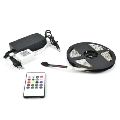 STRISCIA LED RGB AUTOADESIVA 5MT CON FUNZIONE AUDIO BLUETOOTH TELECOMANDO Q-ST50