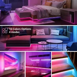 STRISCIA LED RGB USB 3 METRI CON TELECOMANDO Q-DT30 5050 5V IP67 IMPERMEABILE