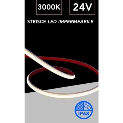 STRISCIA LED SMD 2025 M0NOCOLORE 280LED/MT DC 24V SUBACQUEA IP68 BOBINA 10MT 3528-ES24V