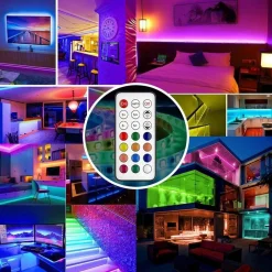 STRISCIA LED SMD5050 IP20 12V 5 MT DIGITALE LUCE RGB TELECOMANDO W5050R-12-60-IC