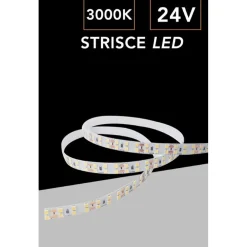 STRISCIA STRIP 2400 LED 2835 24V 10 METRI 160W LUCE FREDDA CALDA NATURALE 24V-240-10