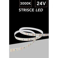 STRISCIA STRIP LED 2835 24V 5 METRI 80 WATT LUCE FREDDA CALDA NATURALE 24V-240-5