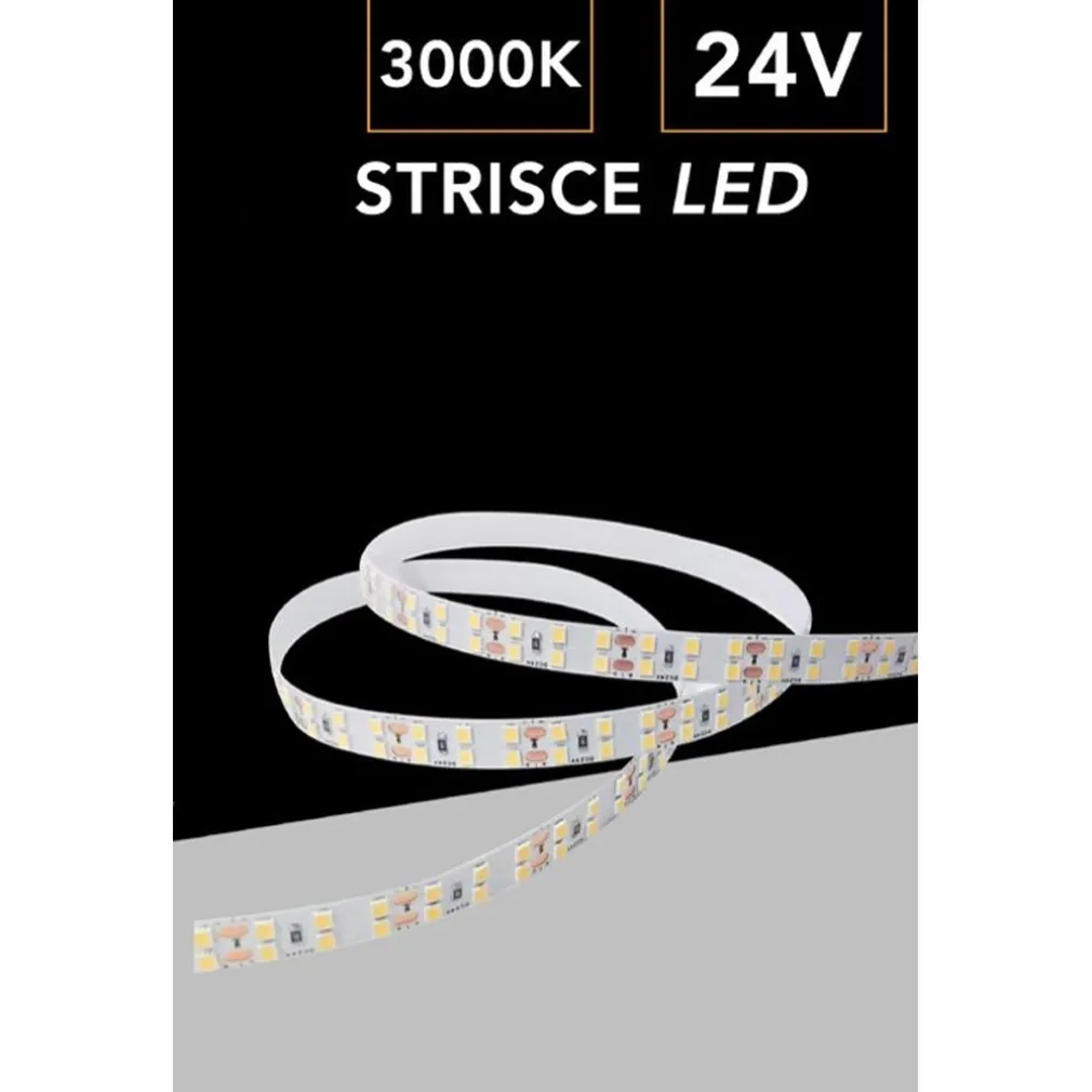 STRISCIA STRIP LED 2835 24V 5 METRI 80 WATT LUCE FREDDA CALDA NATURALE 24V-240-5