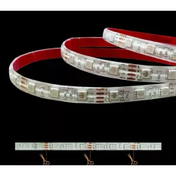 STRISCIA STRIP LED SMD RGB 5050 60D 12V 7W/M IP55 BOBINA 5 METRI 5050-D-RGB