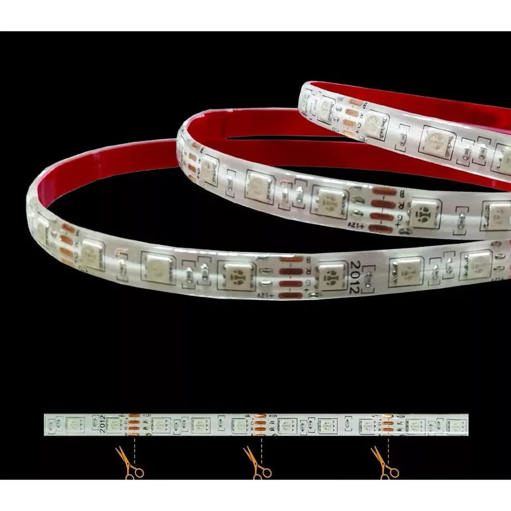 STRISCIA STRIP LED SMD RGB 5050 60D 12V 7W/M IP55 BOBINA 5 METRI 5050-D-RGB