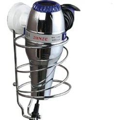 SUPPORTO A PARETE MURO PORTA PHON ASCIUGACAPELLI IN ACCIAIO CON VENTOSA