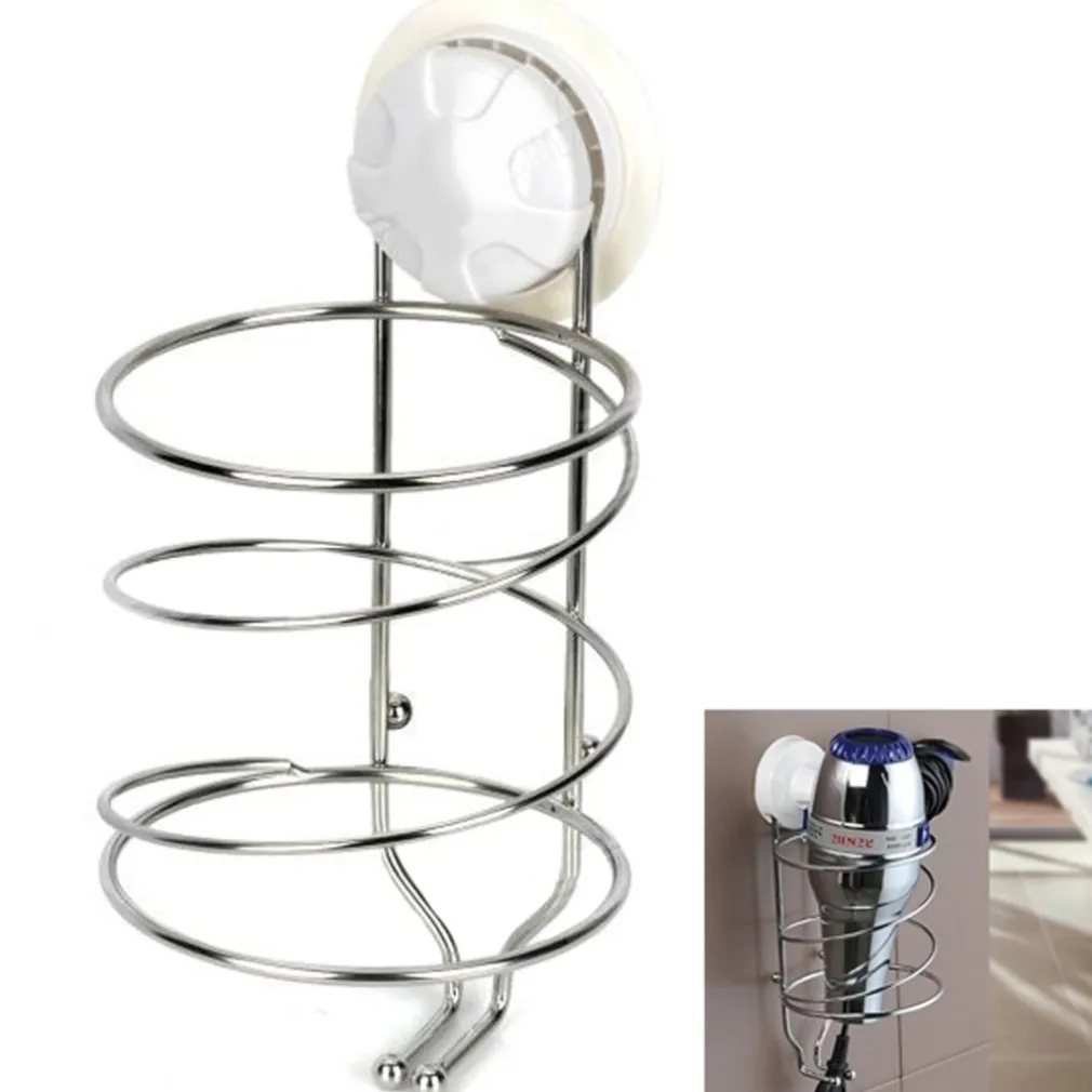 SUPPORTO A PARETE MURO PORTA PHON ASCIUGACAPELLI IN ACCIAIO CON VENTOSA