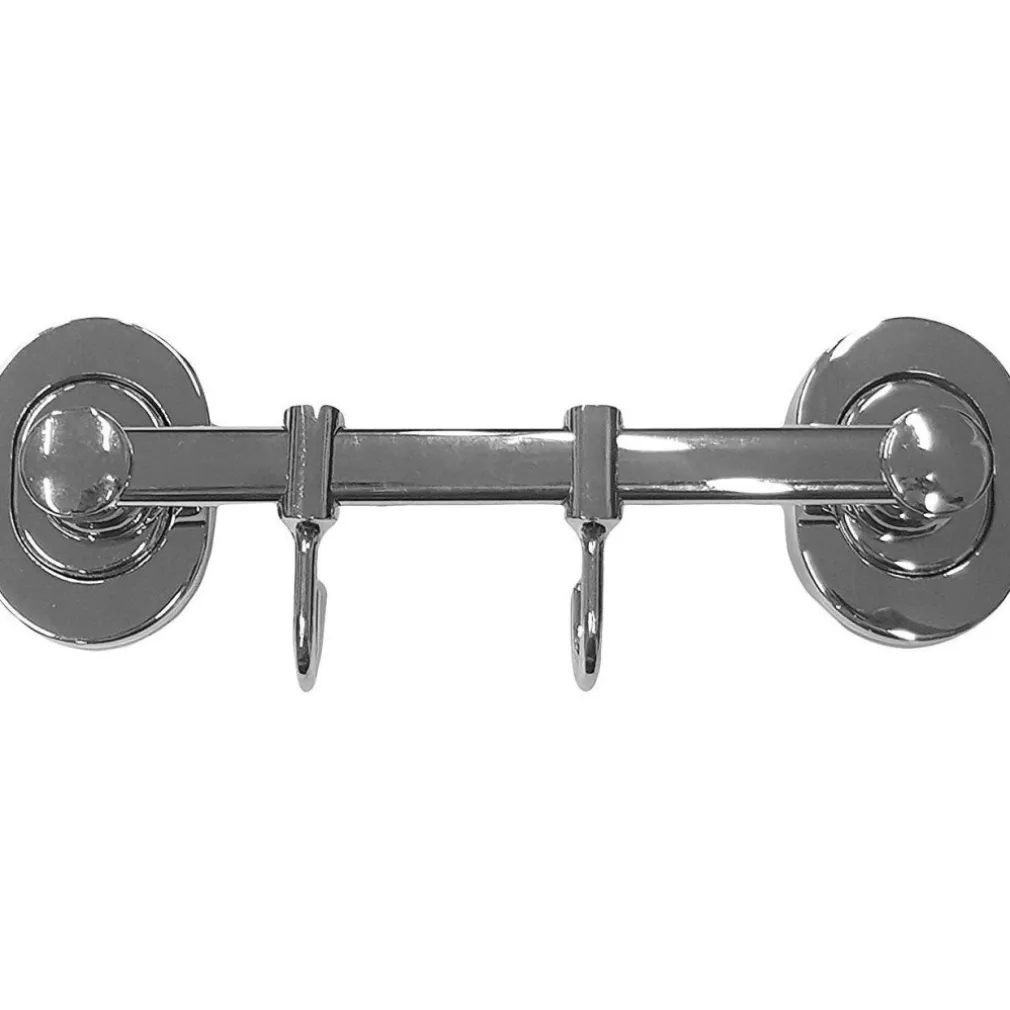 SUPPORTO APPENDINO 2 GANCI ESY_69192 23X7X4CM ASCIUGAMANO ACCAPPATOIO MURO BAGNO