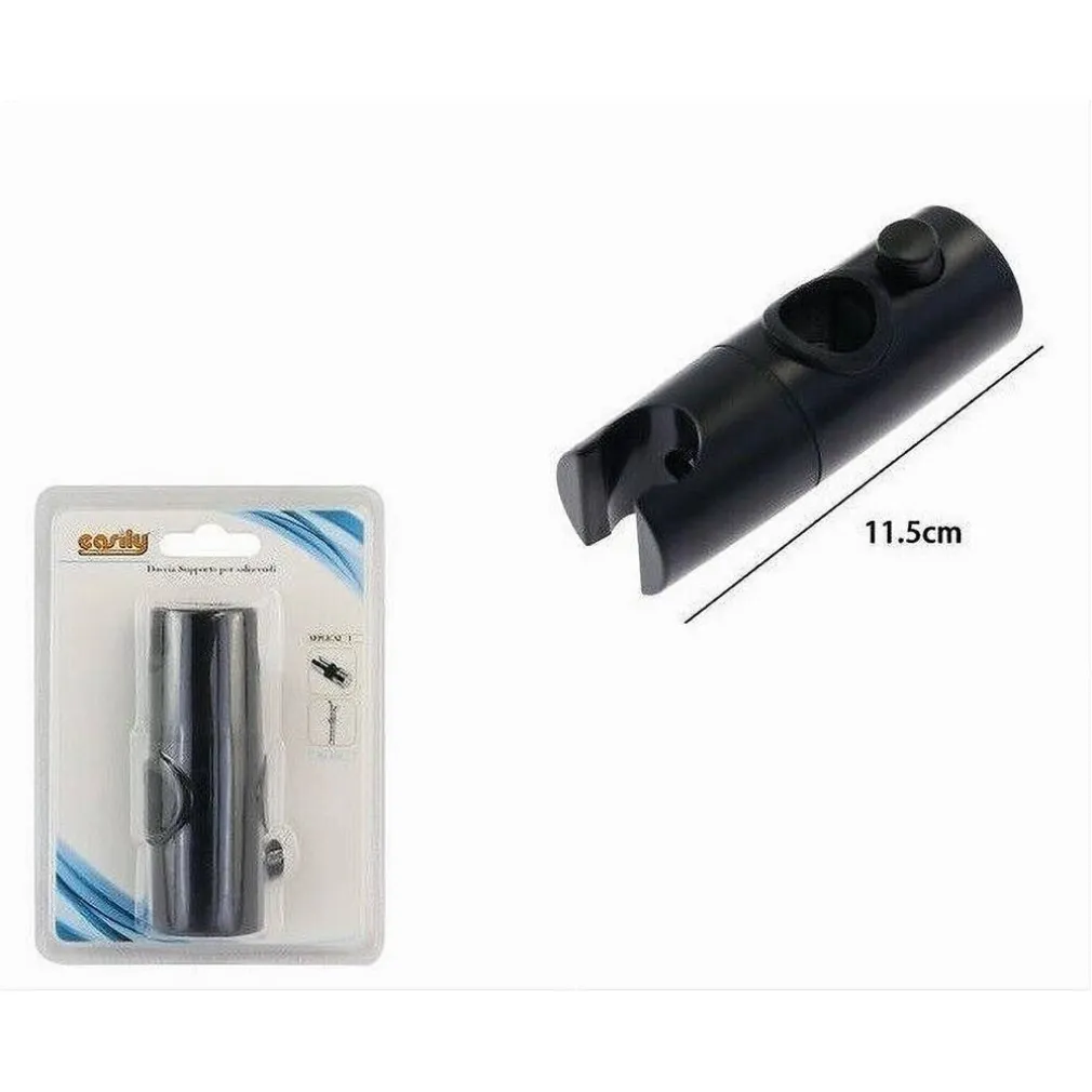 SUPPORTO DOCCETTA PER STAFFA ASTA SALISCENDI DOCCIA BAGNO NERO REGOLABILE 87143
