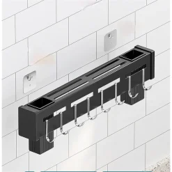 SUPPORTO PER COLTELLI IN ACCIAIO MULTIFUNZIONALE A PARETE MENSOLA DA CUCINA 50 CM