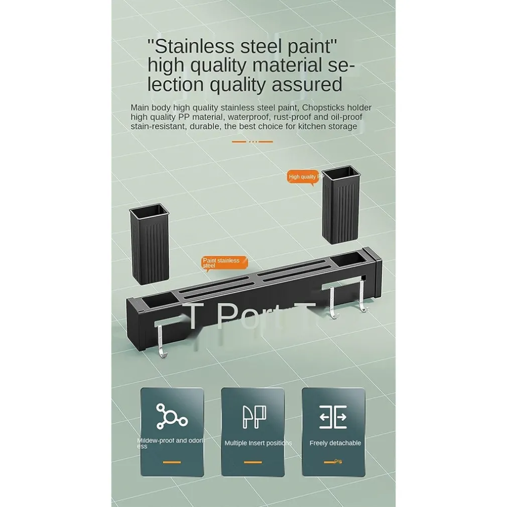 SUPPORTO PER COLTELLI IN ACCIAIO MULTIFUNZIONALE A PARETE MENSOLA DA CUCINA 50 CM