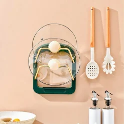 SUPPORTO PER COPERCHIO PENTOLA MESTOLI A PARETE UTENSILI CUCINA SALVASPAZIO