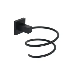 SUPPORTO PER PHON ASCIUGACAPELLI BAGNO CASA PALESTRA A MURO PARETE ACCIAIO NERO