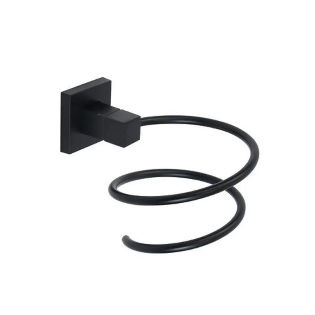 SUPPORTO PER PHON ASCIUGACAPELLI BAGNO CASA PALESTRA A MURO PARETE ACCIAIO NERO