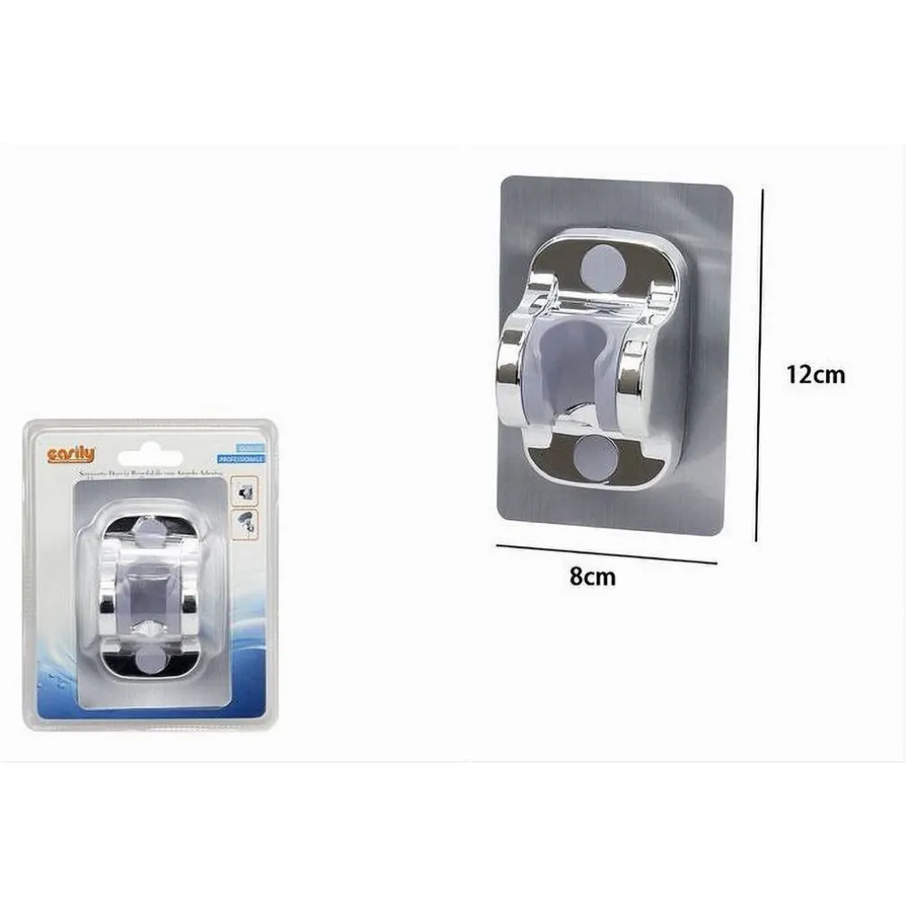 SUPPORTO PER SOFFIONE DOCCIA DOCCETTA DA PARETE MURO IN ABS CROMATO ADESIVO 79358