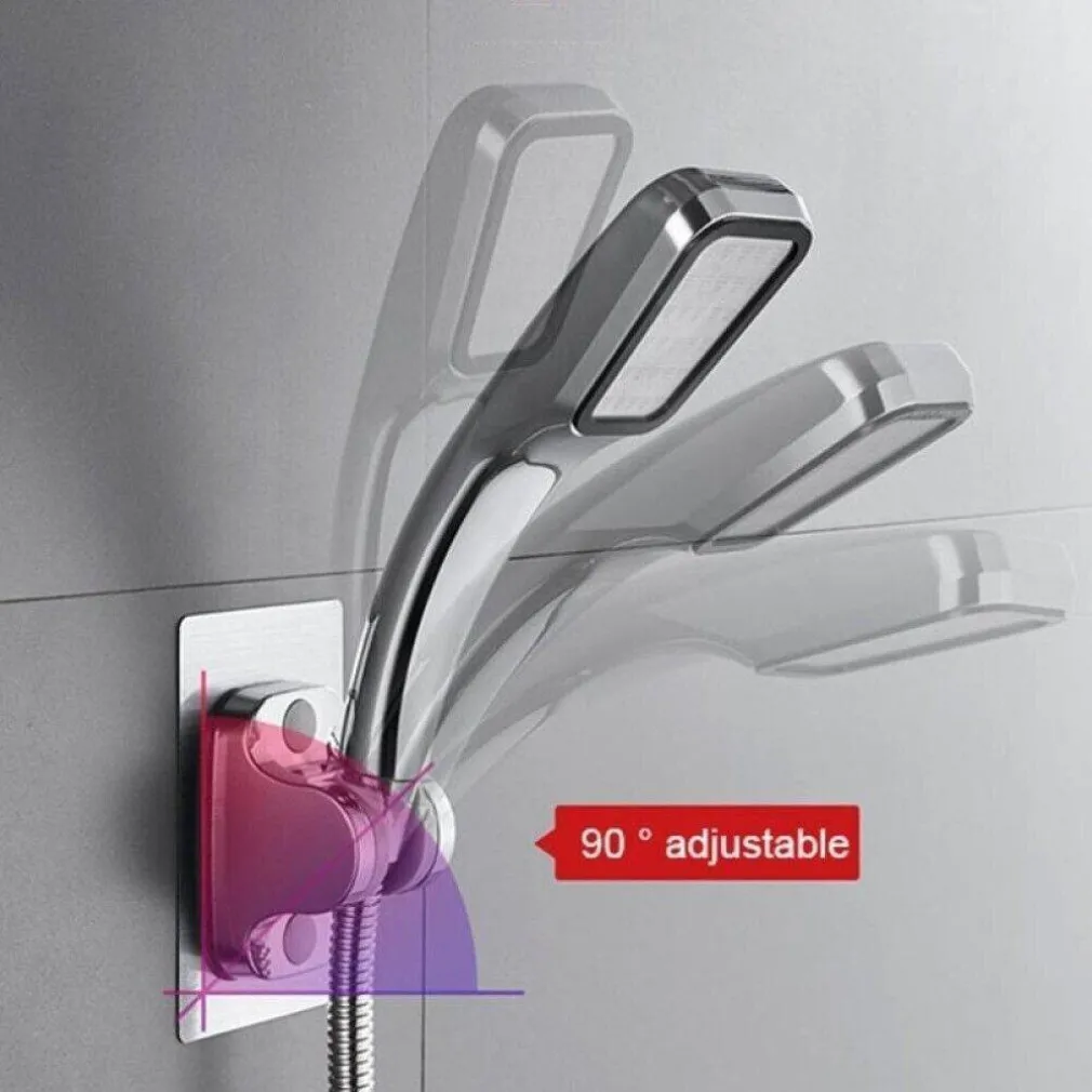 SUPPORTO PER SOFFIONE DOCCIA DOCCETTA DA PARETE MURO IN ABS CROMATO ADESIVO 79358