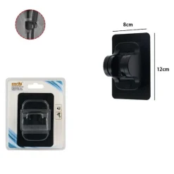 SUPPORTO PER SOFFIONE DOCCIA ADESIVO ANGOLO REGOLABILE PARETE STAFFA NERO 87138