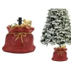 SUPPORTO PIEDE PER ALBERO DI NATALE ROSSO BASE SACCO REGALI CON ORSETTO DECORAZIONE
