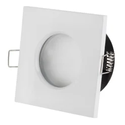 SUPPORTO PORTA FARETTO DA INCASSO LAMPADINE LED MR16 PAR16 QUADRATO BIANCO 75MM