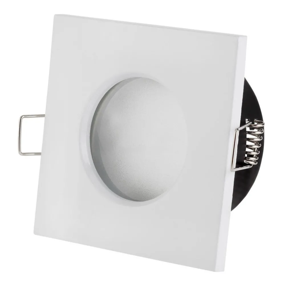 SUPPORTO PORTA FARETTO DA INCASSO LAMPADINE LED MR16 PAR16 QUADRATO BIANCO 75MM