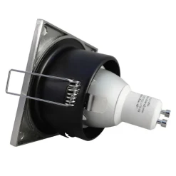 SUPPORTO PORTA FARETTO DA INCASSO LAMPADINE LED MR16 PAR16 QUADRATO BIANCO 75MM